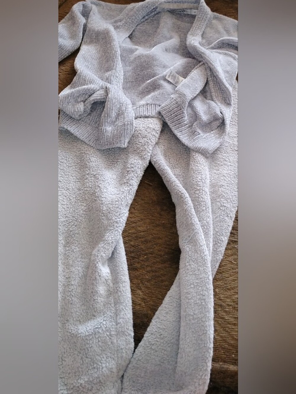 Toddler Girls Joe Fresh Light Gray Sherpa Matching Cardigan & Jogger Set